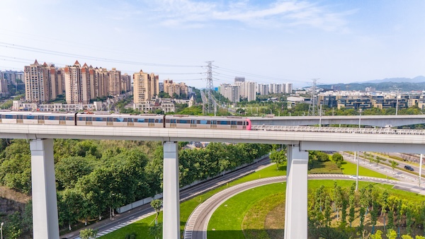 軌道交通6號(hào)線東站段。重慶市住房城鄉(xiāng)建委供圖