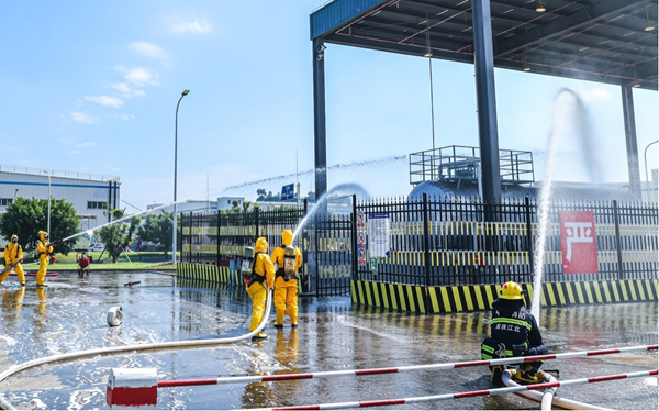 應急救援演練現(xiàn)場。江北區(qū)市場監(jiān)督管理局供圖