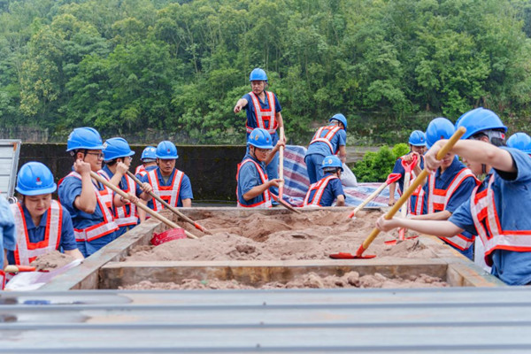 獅子灘上硐電站開展防汛演練。國家電投重慶公司供圖