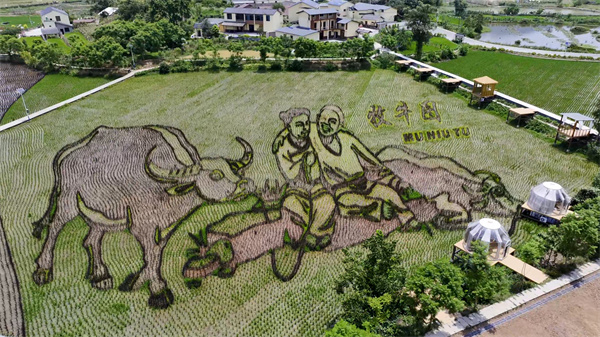 核心圖案之一 大足石刻經(jīng)典牧牛圖。大足區(qū)融媒體中心供圖