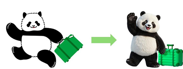 “熊貓阿叻”IP形象全面升級。凱德集團供圖