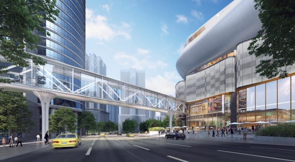 觀音橋“空中連廊”設(shè)計效果圖。重慶設(shè)計集團(tuán)有限公司市政設(shè)計研究院供圖