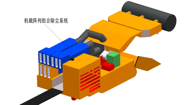 連采機(jī)機(jī)載陣列組合除塵系統(tǒng)示意圖。受訪者供圖