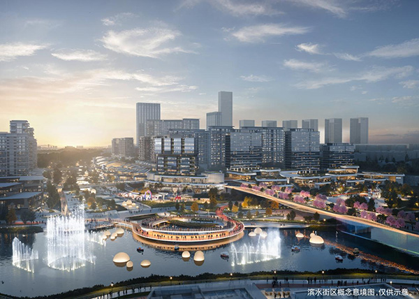 禮嘉御湖境濱水街區(qū)概念意境圖。重慶龍湖供圖