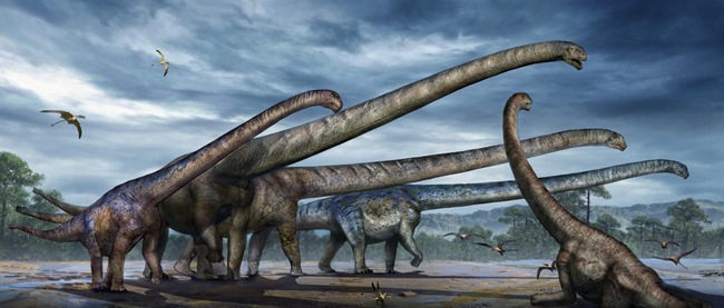 三江馬門溪龍生活場景復(fù)原圖。重慶市規(guī)劃和自然資源局供圖